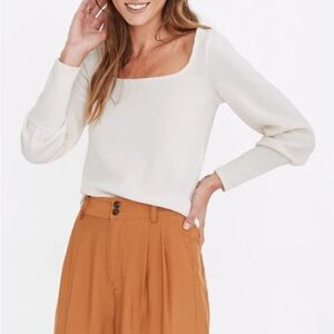 Madewell Ottoman Ribbed Square Neck Top